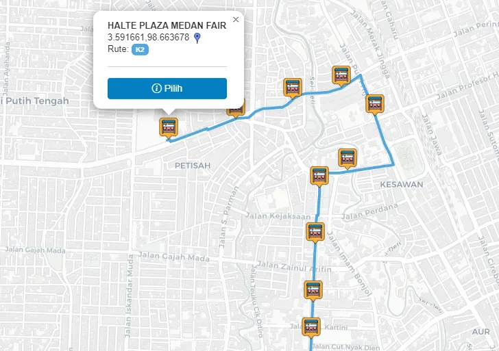 Daftar Lengkap Halte Koridor 2: J City - Plaza Medan Fair