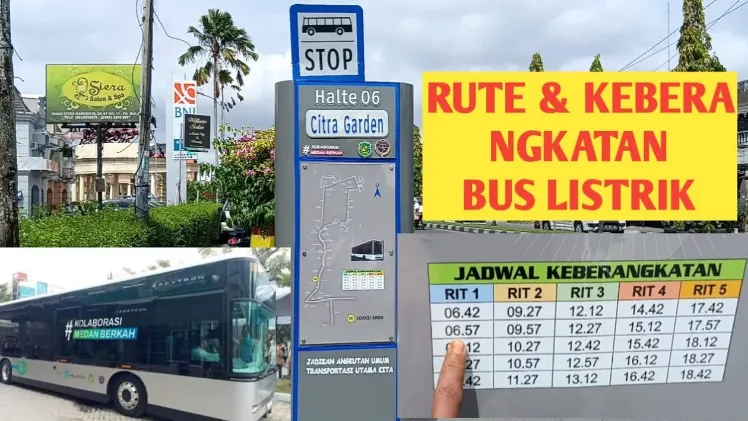 Peta rute bus listrik Medan